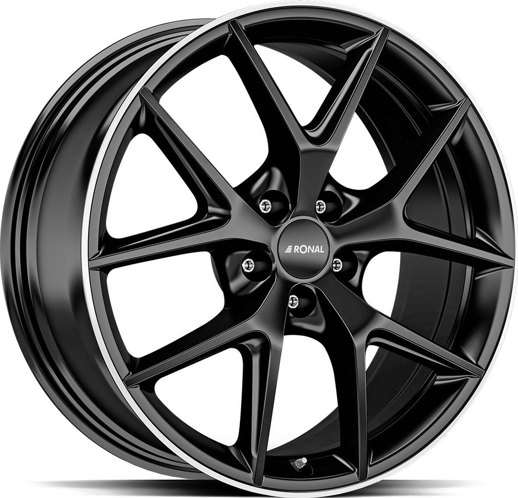 RONAL R75 JET BLACK MATT RIM LIP CUT 8x18 5/120 ET55 CB65.06