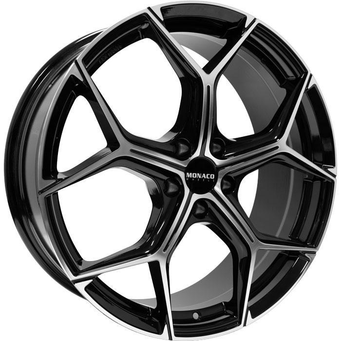 MONACO WHEELS GP16 BLACK POLISHED 8x18 5/112 ET39 CB66.4