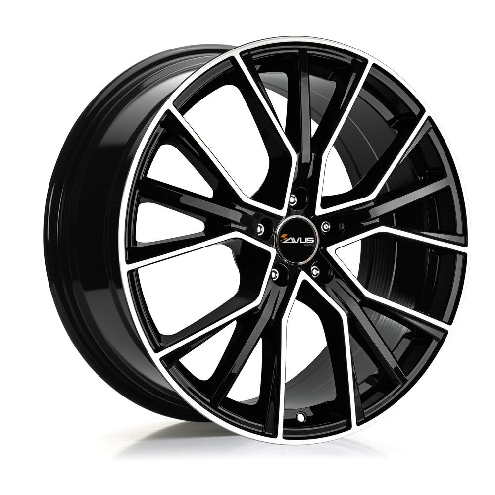 AVUS AF18 GLOSS BLACK POLISHED 9.5x22 5/112 ET31 CB66.4