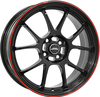INTER ACTION PHOENIX GLOSS BLACK RED 6.5x15 4/100 ET42 CB73.1