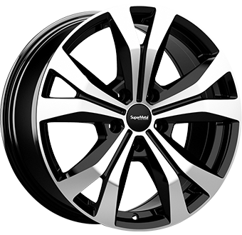 SUPERMETAL BULLET BLACK POLISHED 8x18 5/120 ET50 CB65.1
