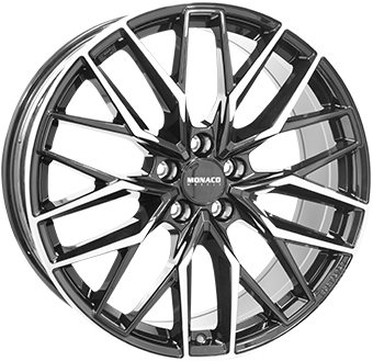 MONACO WHEELS GPX BLACK POLISHED 10.5x21 5/120 ET45 CB64.1