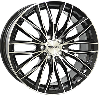 MONACO WHEELS GP2 GLOSS BLACK POLISHED 8.5x19 5/112 ET45 CB66.5