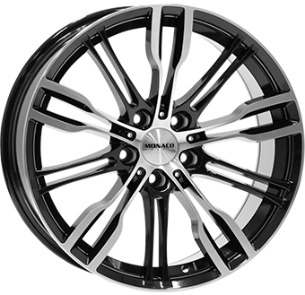 MONACO WHEELS GP8 GLOSS BLACK POLISHED 8x19 5/112 ET27 CB66.6