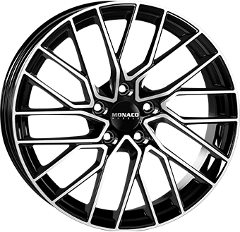 MONACO WHEELS GP11 BLACK POLISHED 8x19 5/112 ET28 CB66.5