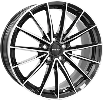 MONACO WHEELS GP14 BLACK POLISHED 9x20 5/112 ET35 CB66.6