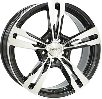 MONACO WHEELS GP4 GLOSS BLACK POLISHED 9.5x21 5/108 ET35 CB63.4