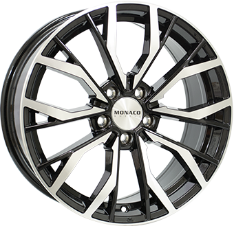 MONACO WHEELS GP5 GLOSS BLACK POLISHED 8x19 5/112 ET35 CB66.5