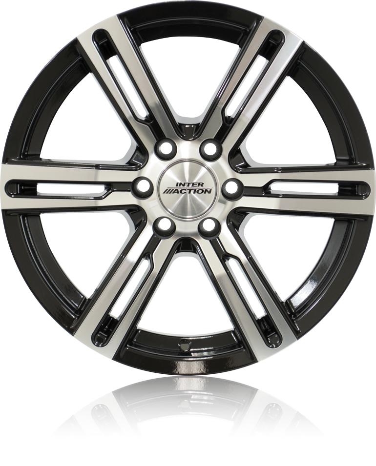 INTER ACTION KARGIN 6 GLOSS BLACK POLISHED 8x18 6/139.7 ET25 CB110.1